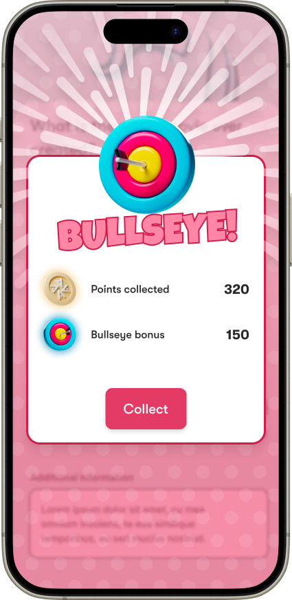 Checkpoint success bullseye reward