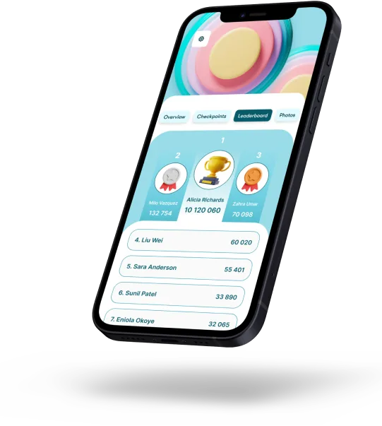 ReadySet branded activation app on a phone, showing the live audience leaderboard